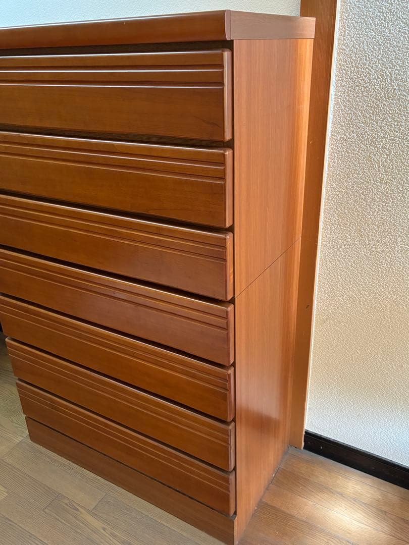 木製チェスト 7段 ブラウン