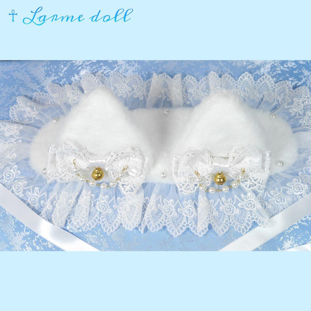 【受注生産】《☥》猫耳ファーヘッドドレス (白)