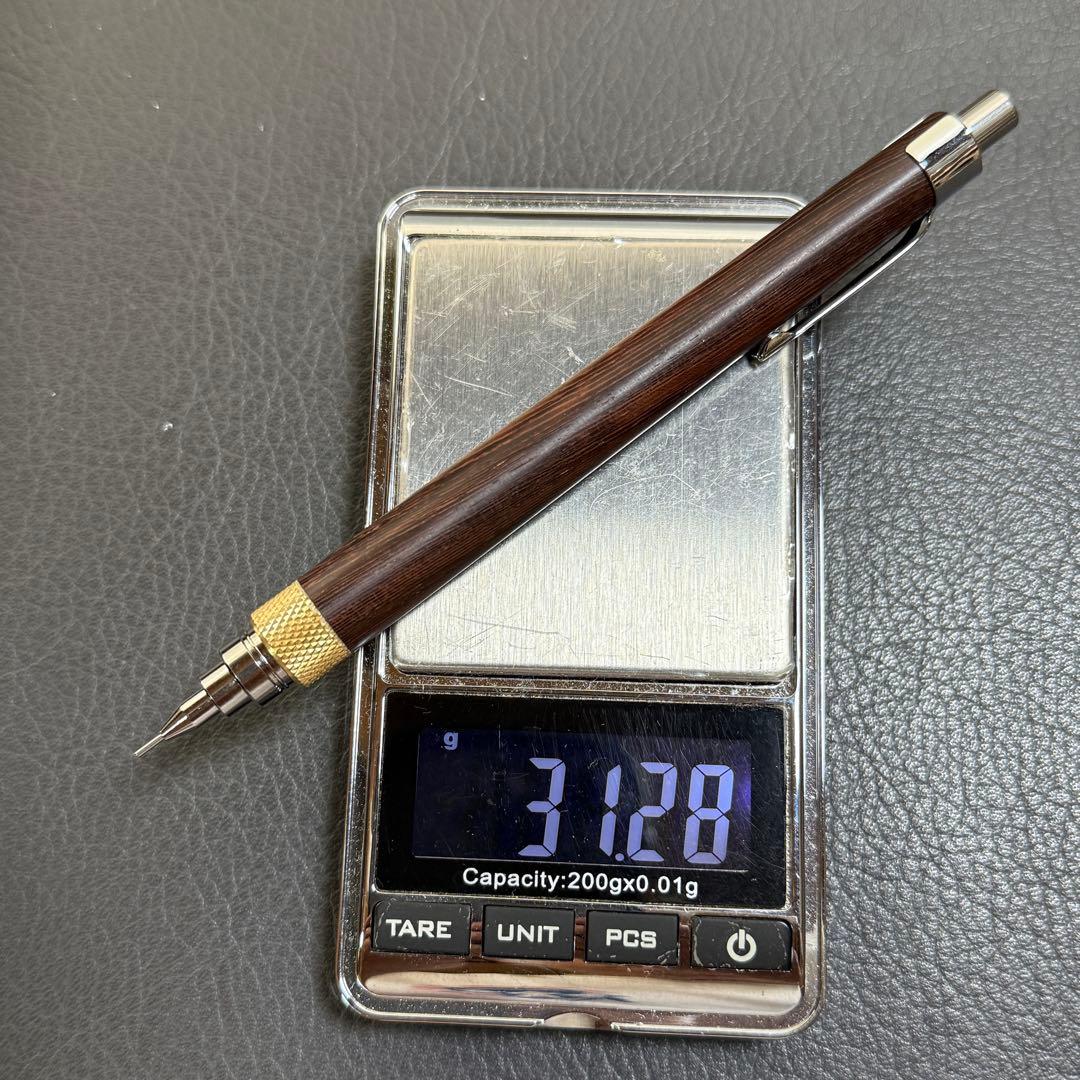 172紫タガヤサン　木製シャーペン　最強低重心ローレット　真鍮