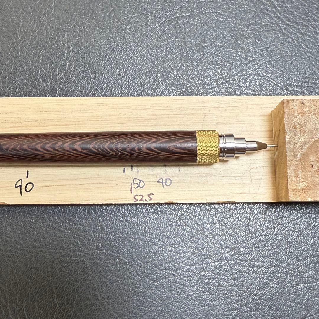 172紫タガヤサン　木製シャーペン　最強低重心ローレット　真鍮