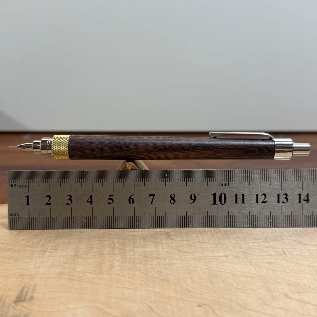 172紫タガヤサン　木製シャーペン　最強低重心ローレット　真鍮