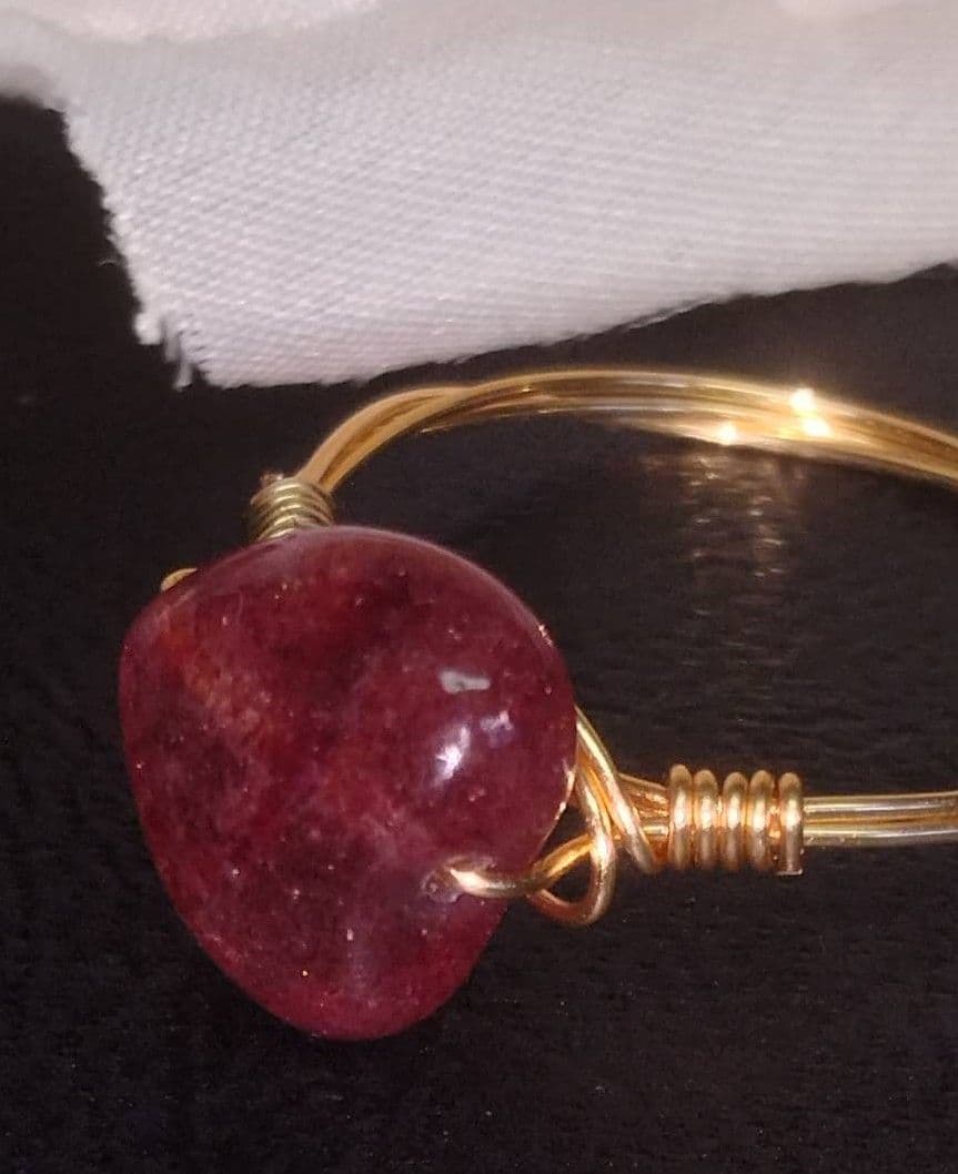 Kgf14 希少石 天然石 アフリカ産 ストロベリークォーツ リング