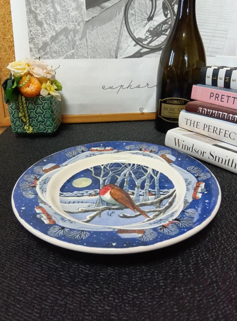 エマブリッジウォーター【ファースト品】ミッドナイトロビン ディナープレート