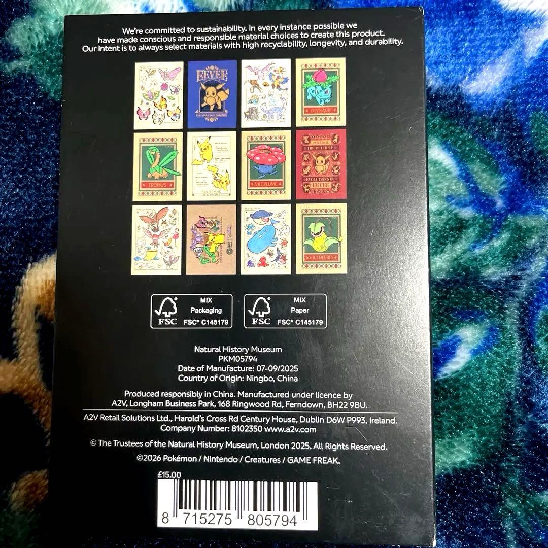 ロンドン　ロンドン自然史博物館　限定　ポケモン ポストカードセット 12枚