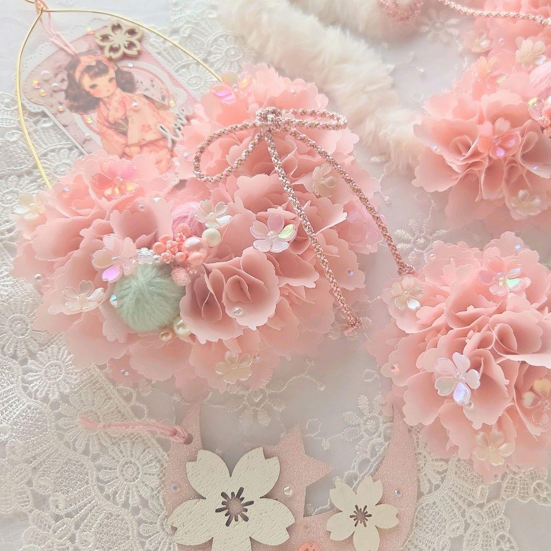 布リース*美桜の雫*　ガーランドセット　ワイヤークラフト