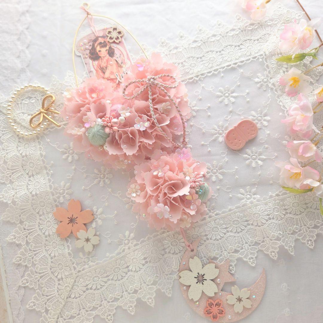 布リース*美桜の雫*　ガーランドセット　ワイヤークラフト