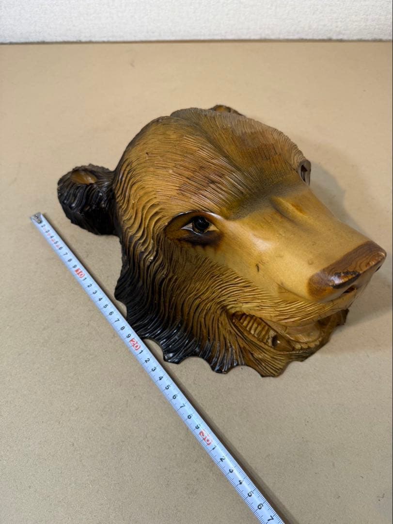 木彫り熊　壁掛け　天然木　縁起物　ヴィンテージ　インテリア　貴重　北海道　民芸品