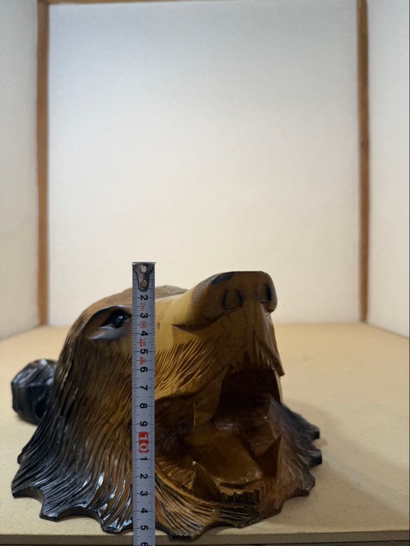 木彫り熊　壁掛け　天然木　縁起物　ヴィンテージ　インテリア　貴重　北海道　民芸品