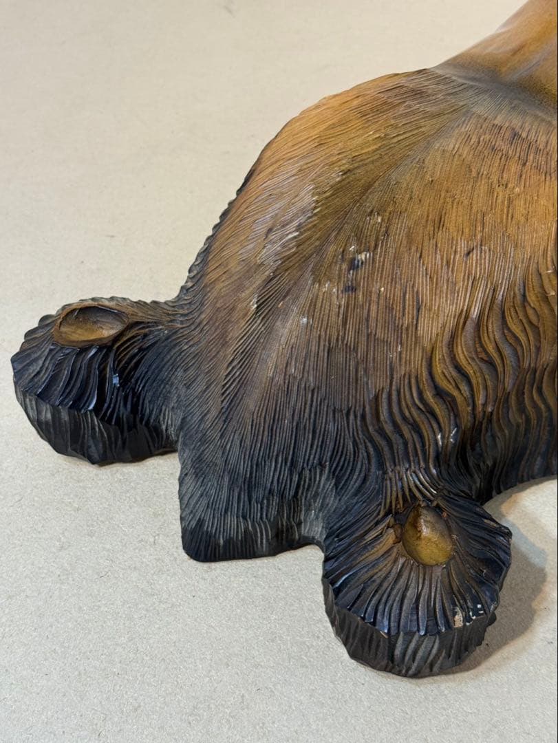 木彫り熊　壁掛け　天然木　縁起物　ヴィンテージ　インテリア　貴重　北海道　民芸品