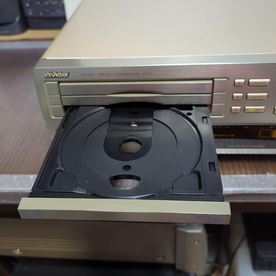 （レトロ商品）Victor CD/MDダブル デッキ XU-301 リモコン付き