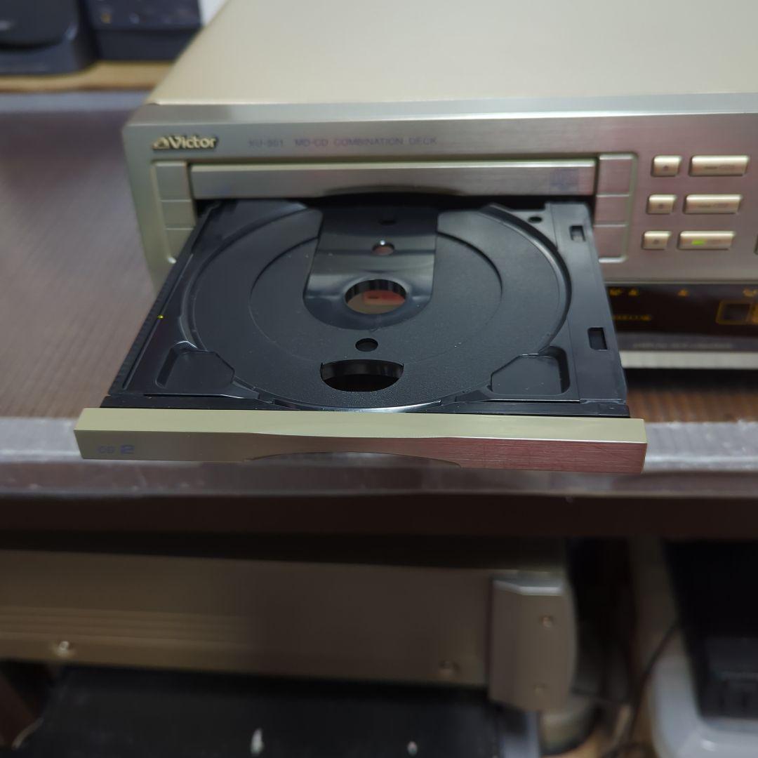 （レトロ商品）Victor CD/MDダブル デッキ XU-301 リモコン付き