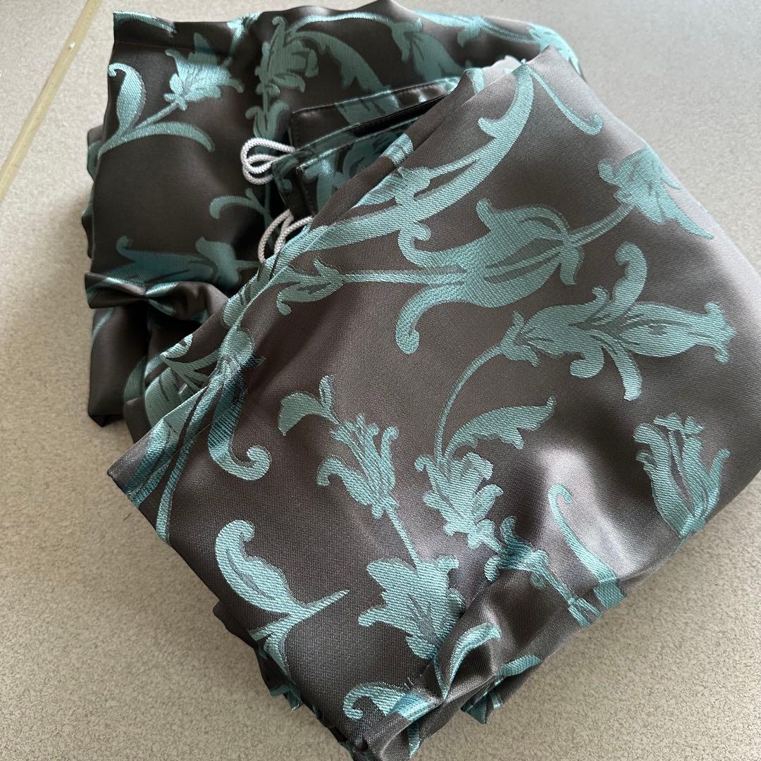 遮光カーテン　幅150cm×丈240cm2枚　ブルーグリーン