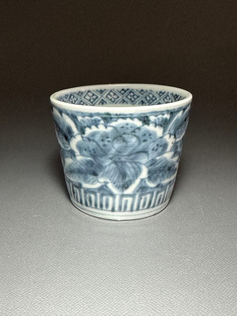 古伊万里　染付　花紋様　そば猪口　5客セット　無傷