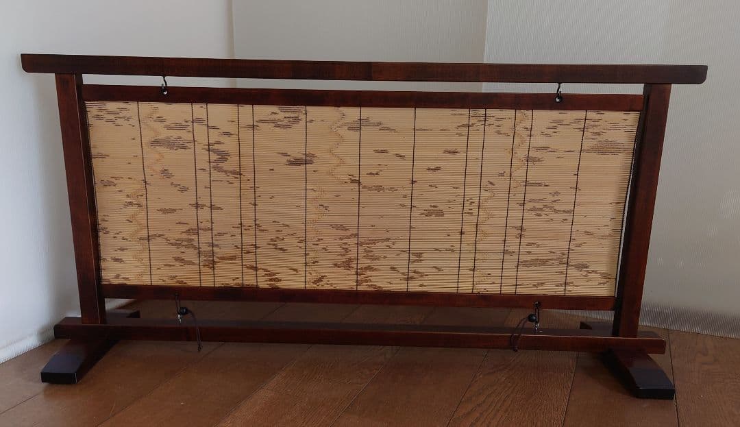 衝立　紋竹結界衝立　天然銘竹紋竹タペストリー調衝立　紋柄は同じ柄はありません