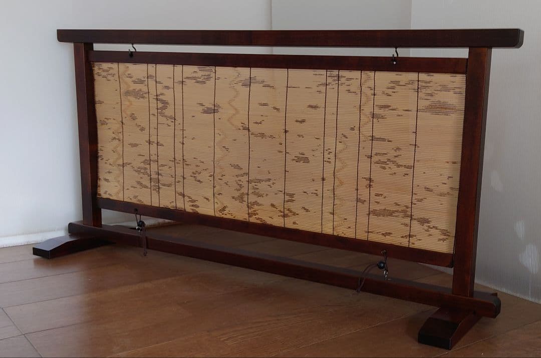 衝立　紋竹結界衝立　天然銘竹紋竹タペストリー調衝立　紋柄は同じ柄はありません