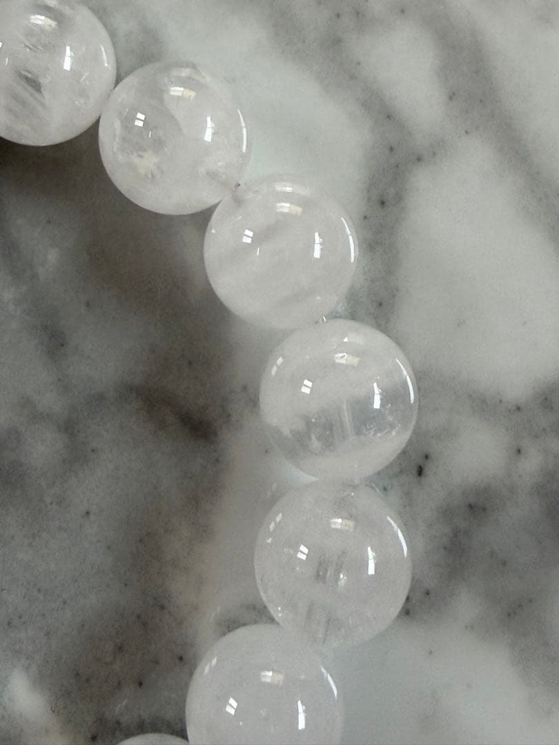 ラリマーとホワイトガーデンクォーツのブレスレット