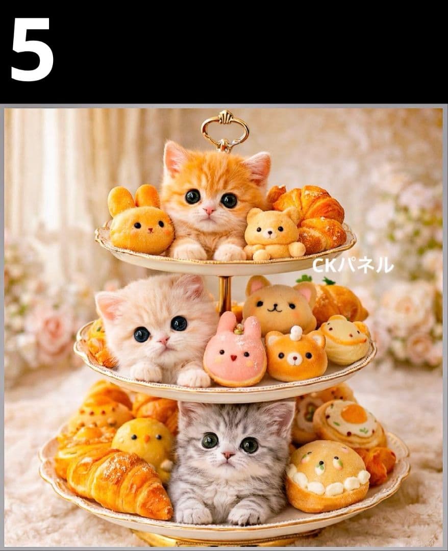 オーダーページ　ハンカチ357 スィーツねこちゃん柄　ハンドメイド2/22