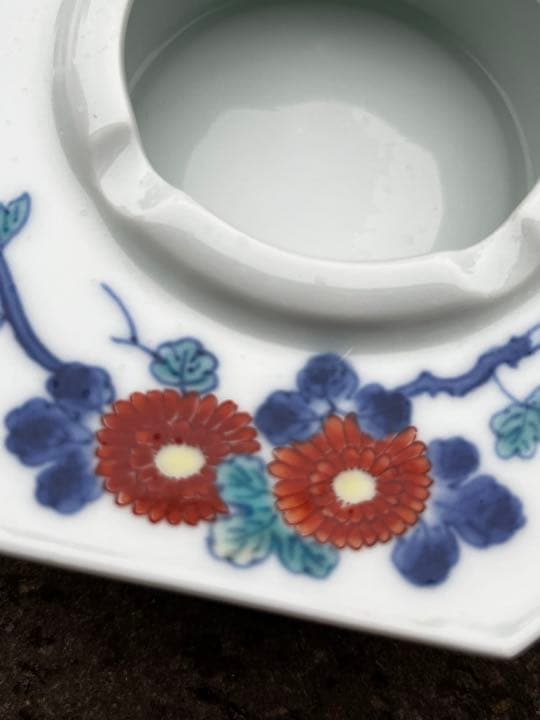 有田焼　灰皿　八角　お香置き　小物入れ　人間国宝　今泉今右衛門　色鍋島　錦手　②