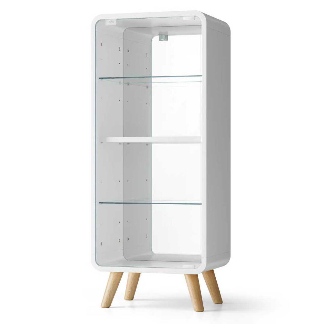 【新品】高さ調節可能 4段強化ガラスケース 幅36cm フィギュア収納