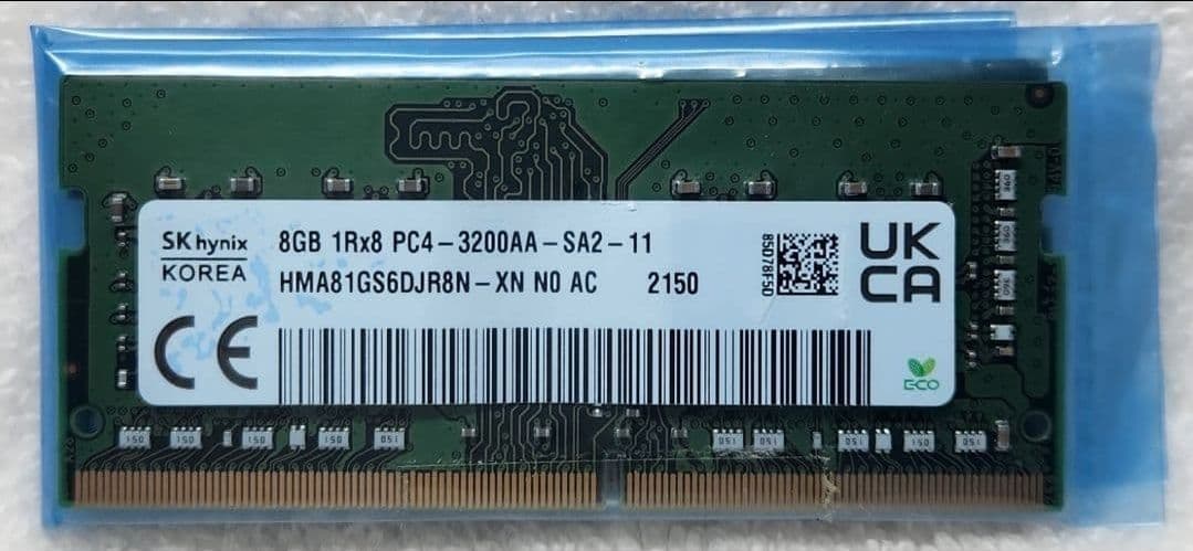 SK hynix製 PC4-3200 8GB × 2枚組 (合計16GB)