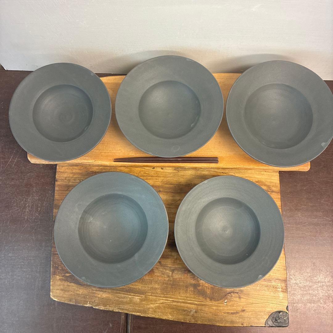 新品　陶器　陶芸作家　リム鉢5個 613