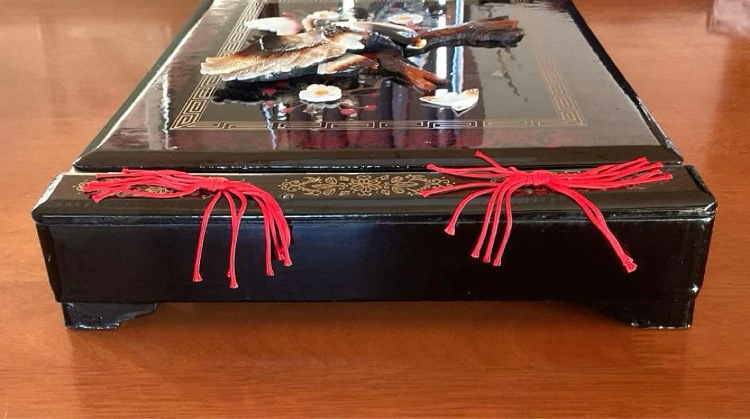 オルゴール付き写真アルバム ヴィンテージ 貝細工 シェル 卓上フォトアルバム 鷲