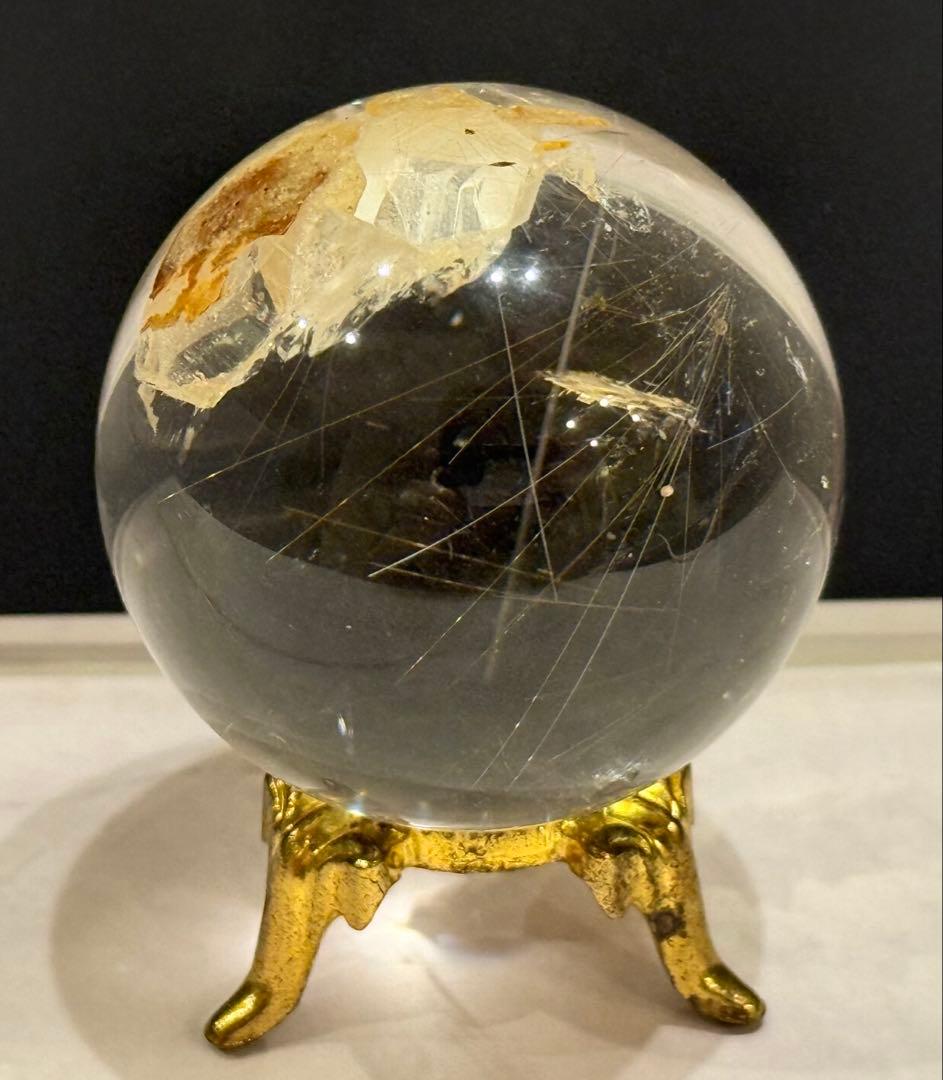 激レア⭐︎ クォーツインルチルクォーツ スフィア 丸玉 約4cm 水晶 天然石