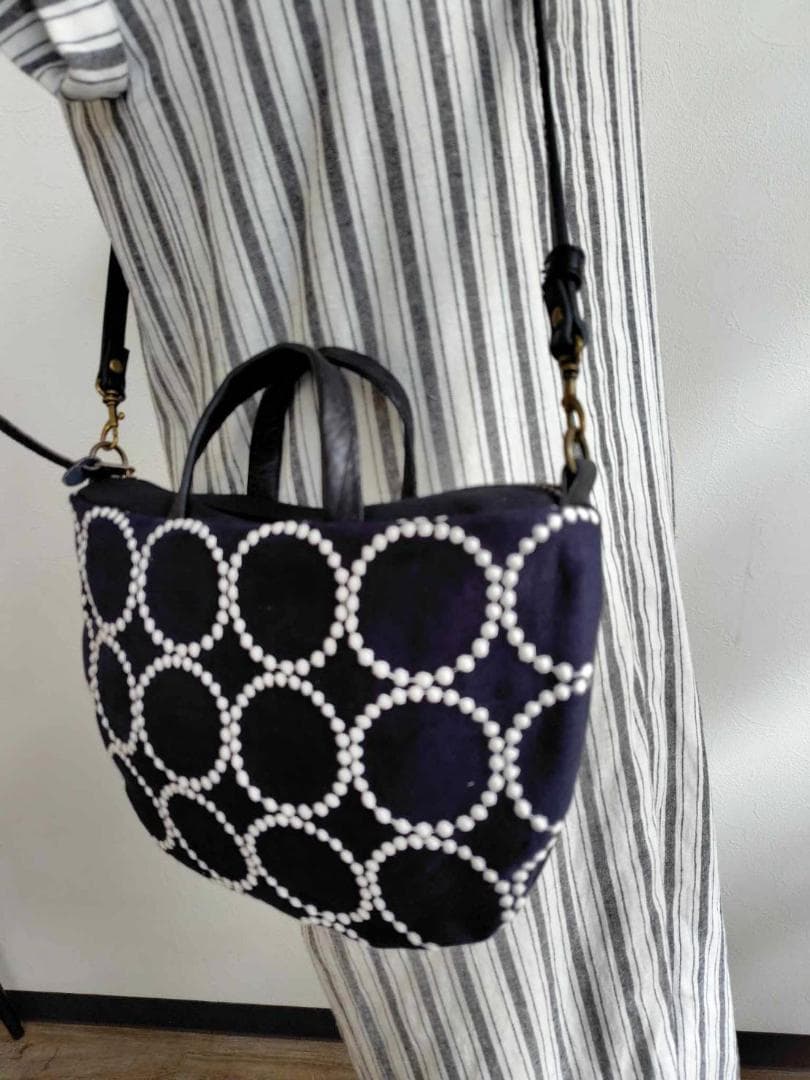 光*莉様 ミナペルホネン/2025tambourineタンバリンネイビー×白/ミ