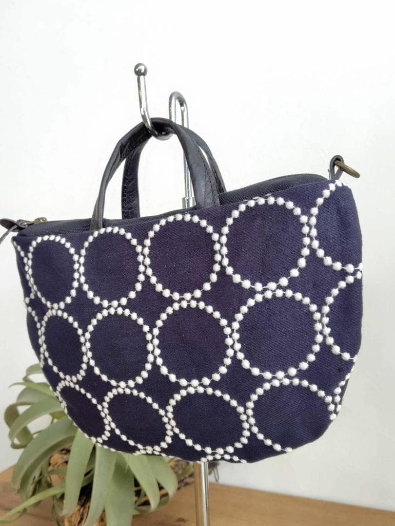 光*莉様 ミナペルホネン/2025tambourineタンバリンネイビー×白/ミ