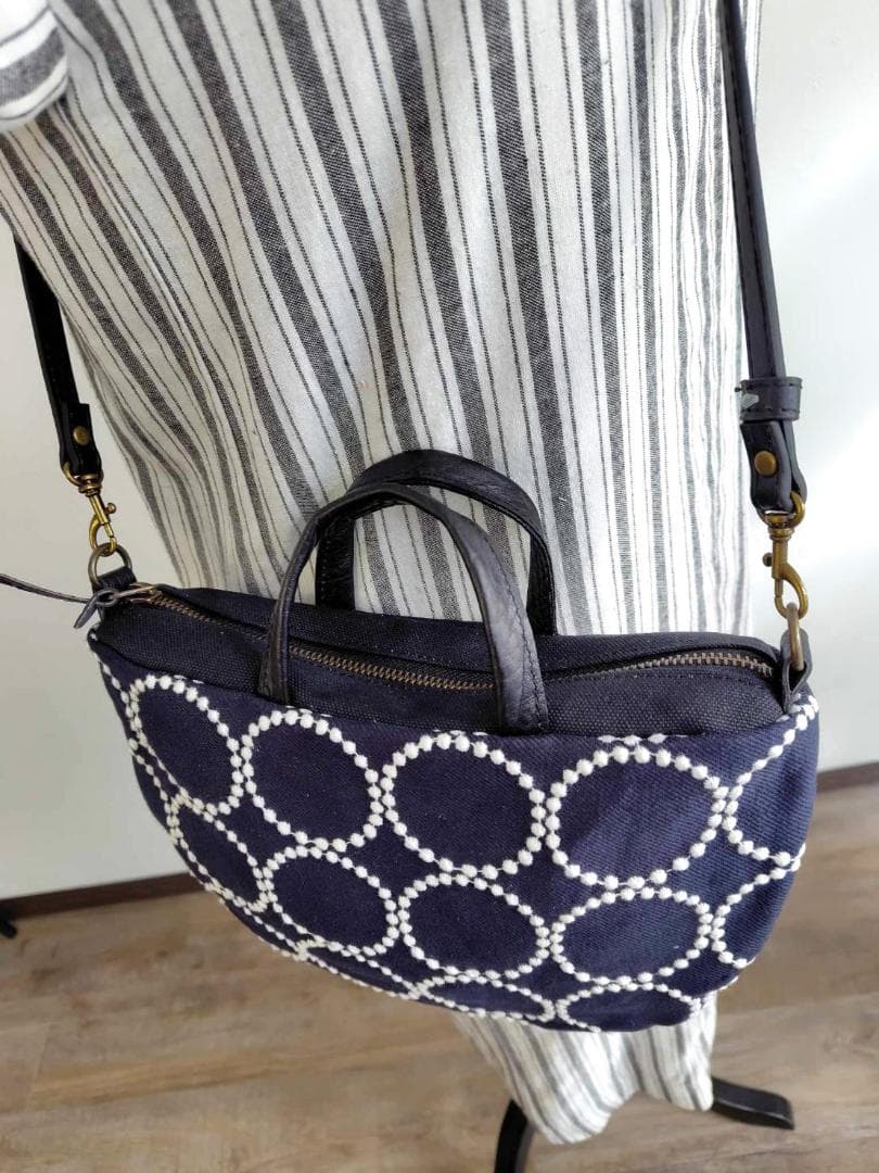 光*莉様 ミナペルホネン/2025tambourineタンバリンネイビー×白/ミ