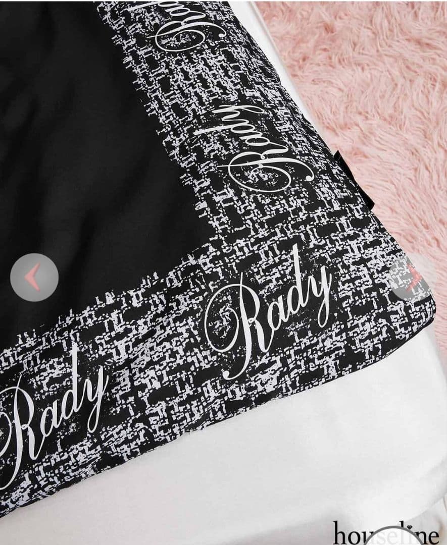 rady ツイードフレームベッドカバー　ブラック　シングルサイズ