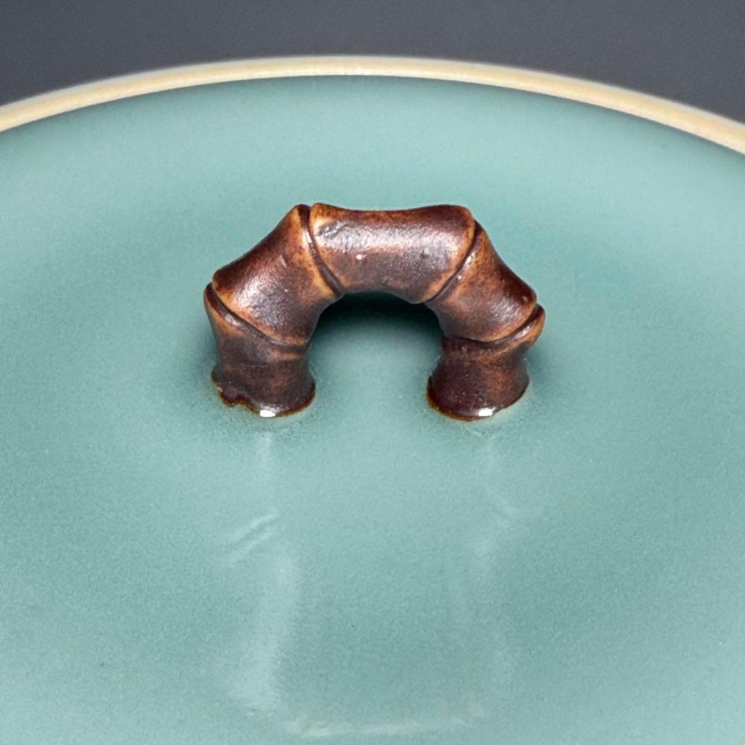 鍋島青磁　最高峰　小笠原長春　造　青磁皆具　茶道具一式　共箱　天然青磁100％