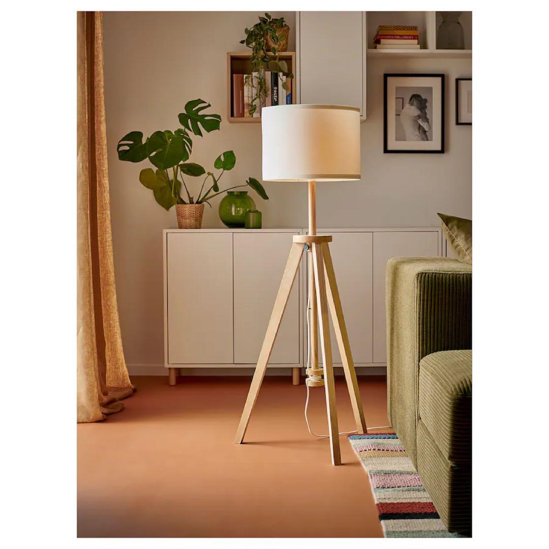 【新品未開封】　IKEA イケア　ラウテルス フロアランプ　アッシュ/ホワイト