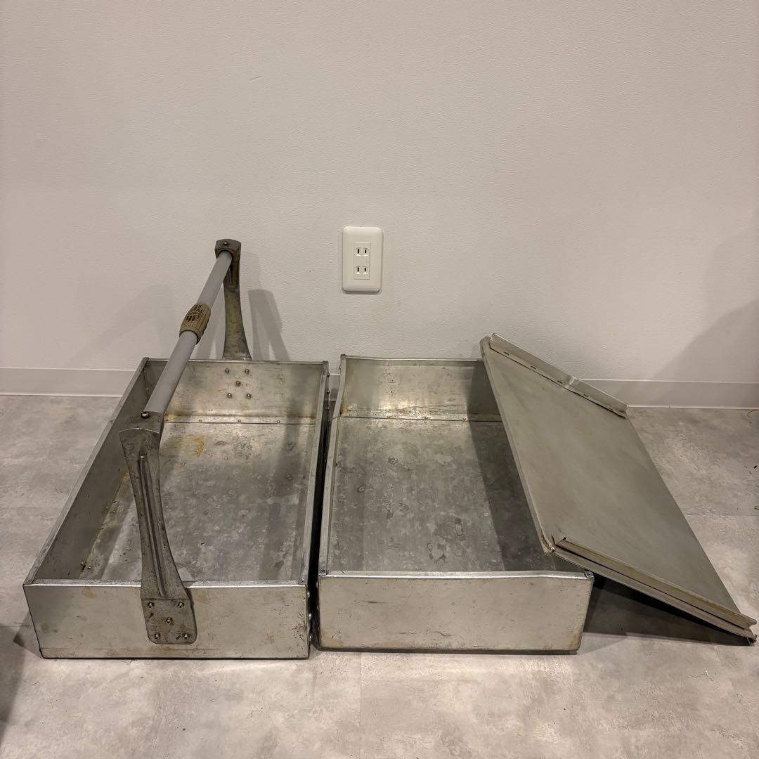 ビンテージ おかもち 出前 2段 アルミ製 軽量 2/2