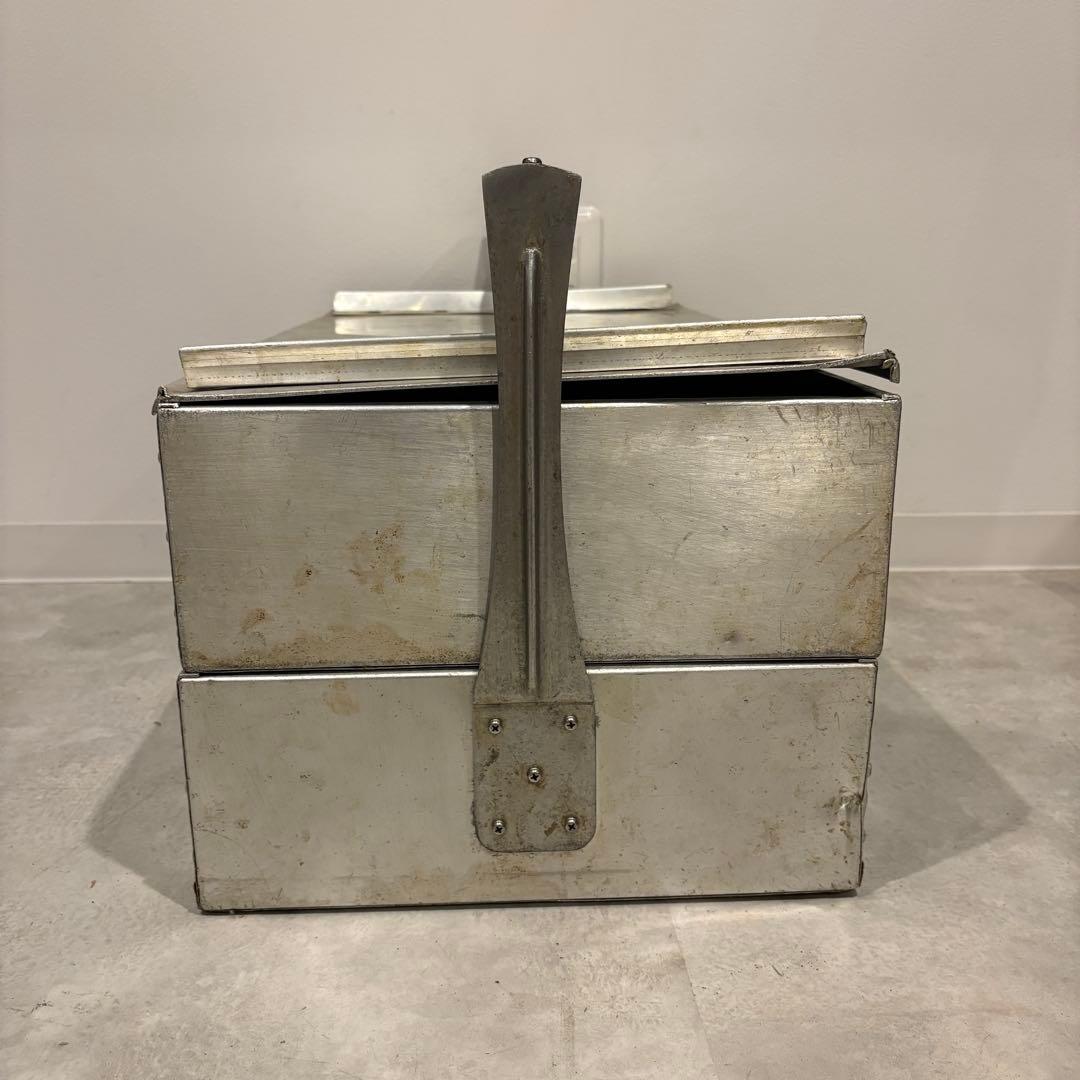 ビンテージ おかもち 出前 2段 アルミ製 軽量 2/2