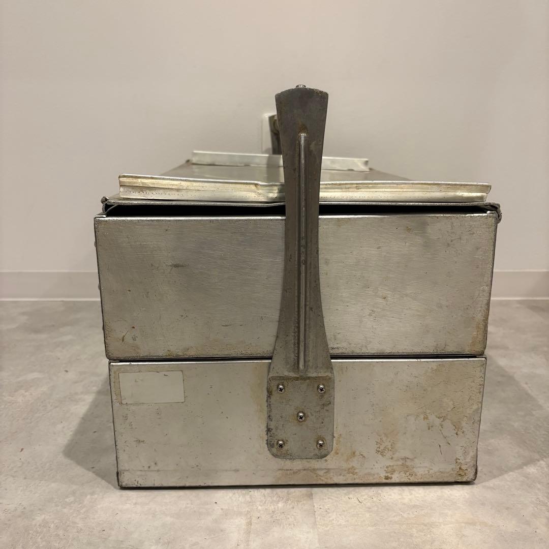 ビンテージ おかもち 出前 2段 アルミ製 軽量 2/2