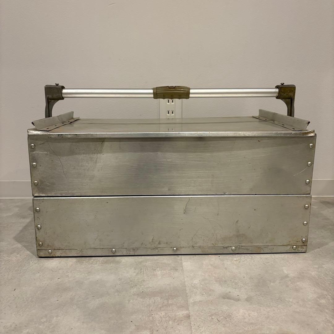 ビンテージ おかもち 出前 2段 アルミ製 軽量 2/2