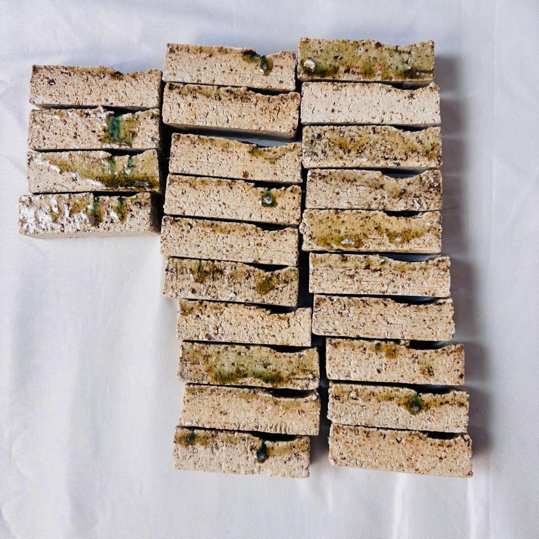 美品 陶器 箸置き セット 緑釉 土物 24個 アンティーク 和食器 おもてなし