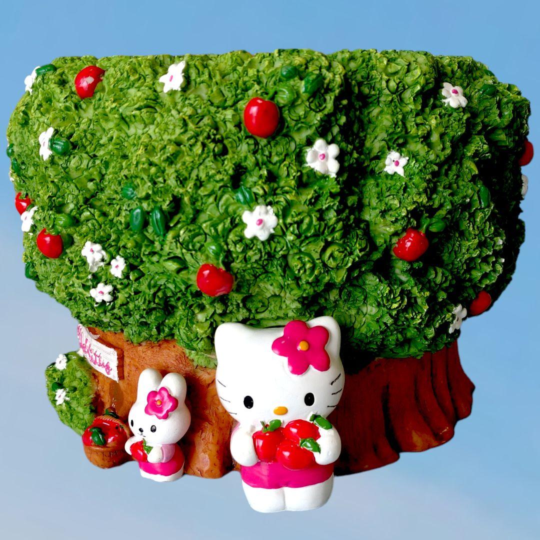 ♡激レア♡　ハローキティ　陶器フラワーポット　プランター　切り株　ジオラマ