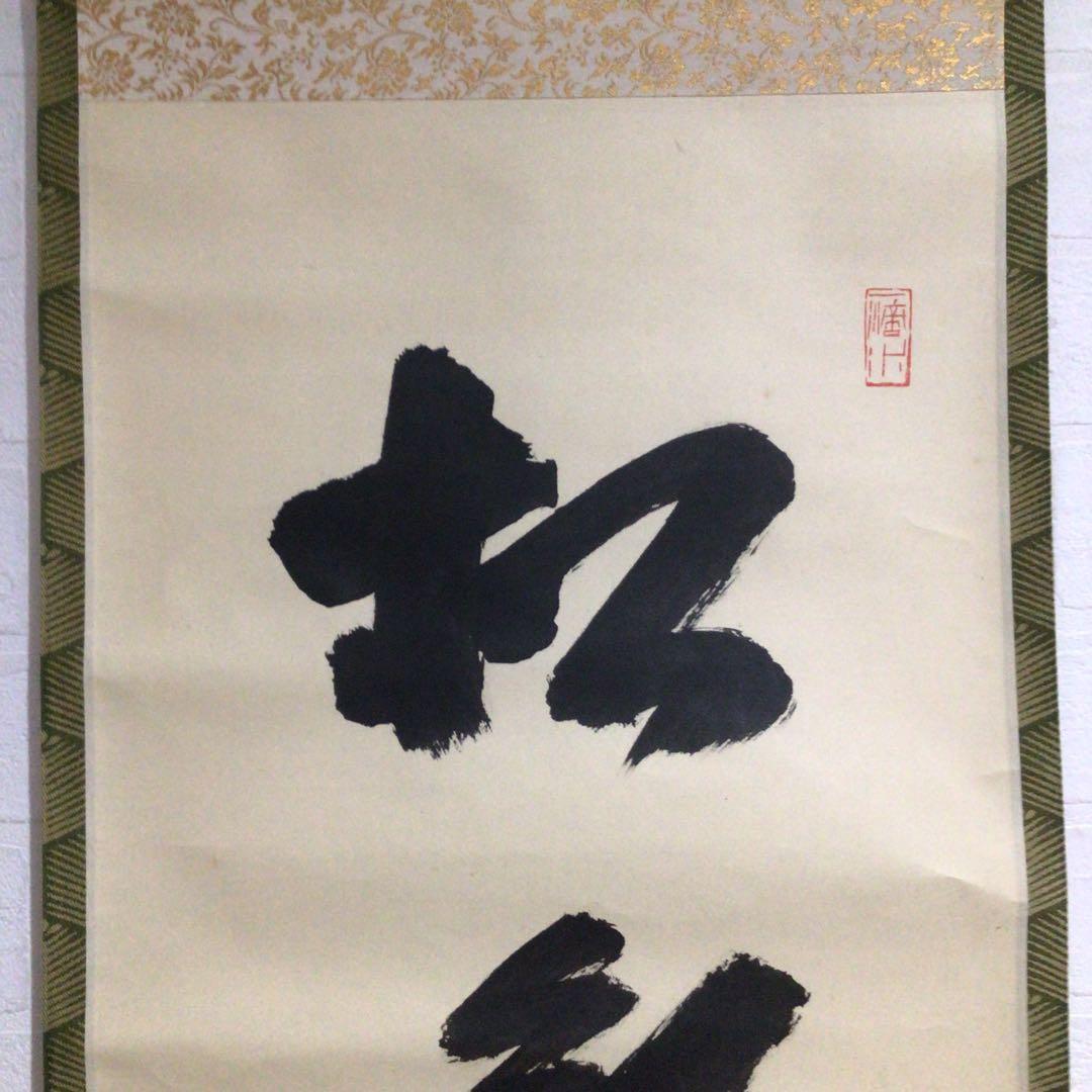 Ｎ２３９　掛軸　大徳寺　藤井誡堂　『松無古今色』　共箱　『真作』　肉筆　一行書