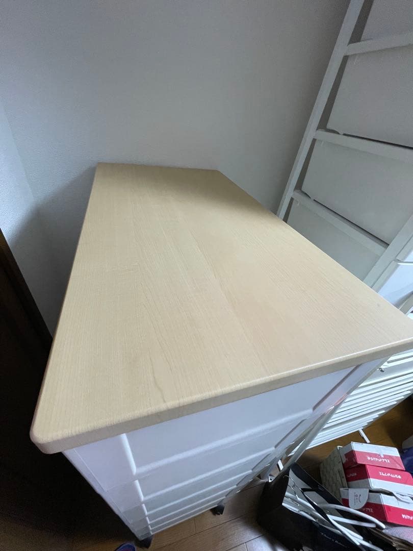 天馬　Fits フィッツ　プラスチックチェスト　6段　木製天板　幅75cm