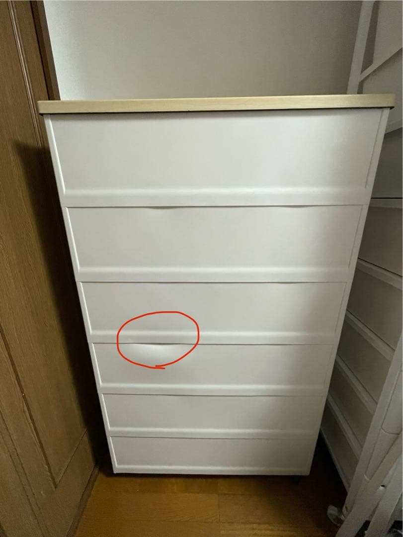 天馬　Fits フィッツ　プラスチックチェスト　6段　木製天板　幅75cm