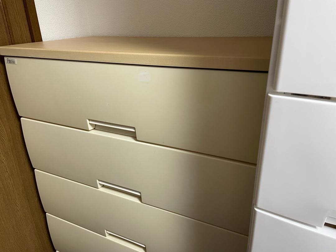 天馬　Fits フィッツ　プラスチックチェスト　6段　木製天板　幅75cm