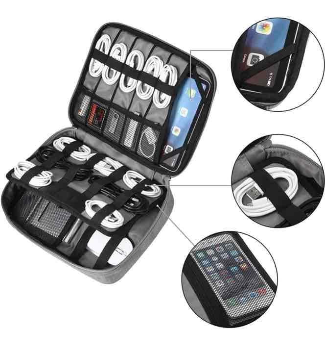 【乱雑になりがちなケーブル類をスッキリ整理収納OK♪❤】モバイル用☆収納バッグ