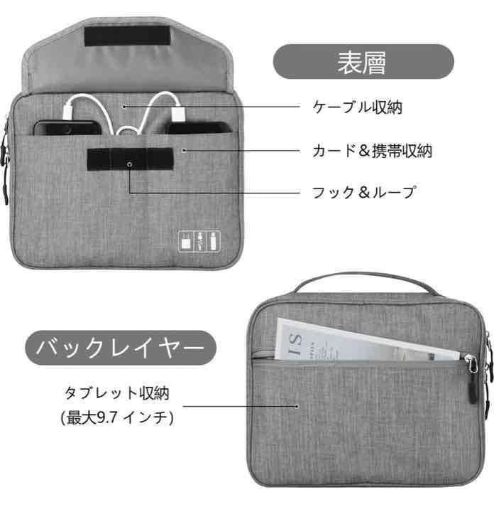 【乱雑になりがちなケーブル類をスッキリ整理収納OK♪❤】モバイル用☆収納バッグ