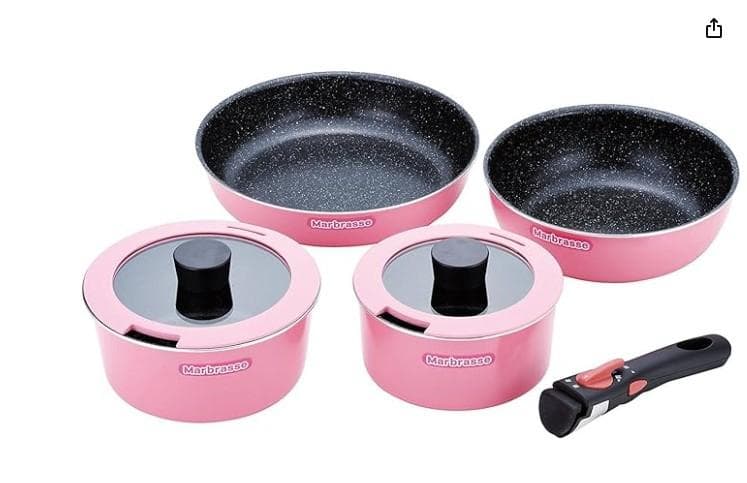 【新品未開封】 IH対応 着脱式ハンドル鍋5点セット