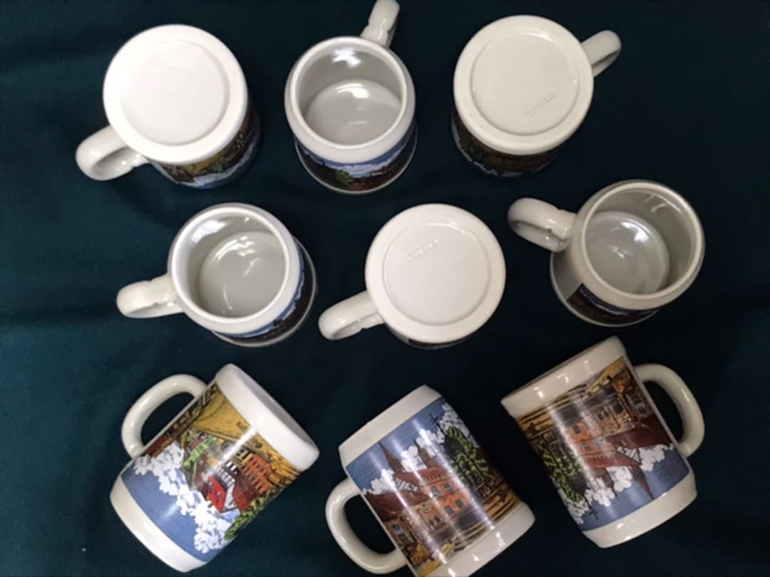 値下げしました　ドイツ製　陶器製　ビアジョッキ　9個セット