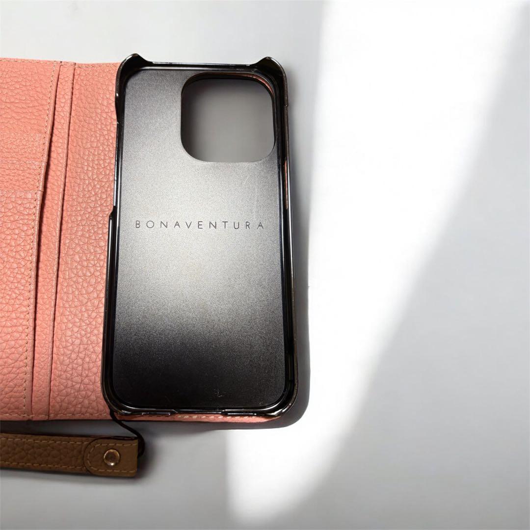 BONAVENTURA 手帳型 iPhoneケース ピンク　iPhone15プロ