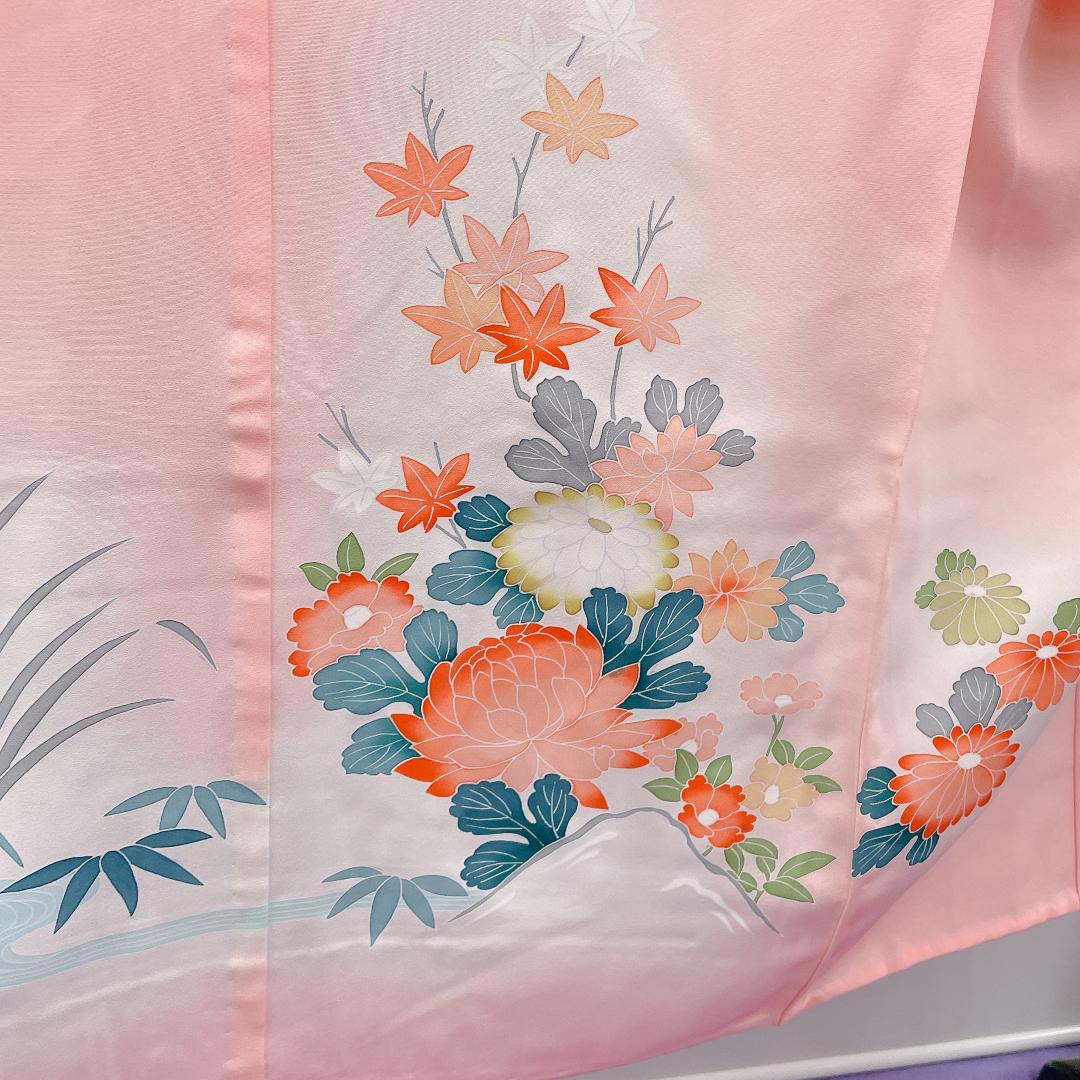 Ｙ★4025★ 子供着物 七五三 女の子 四つ身 単品 単衣仕立て