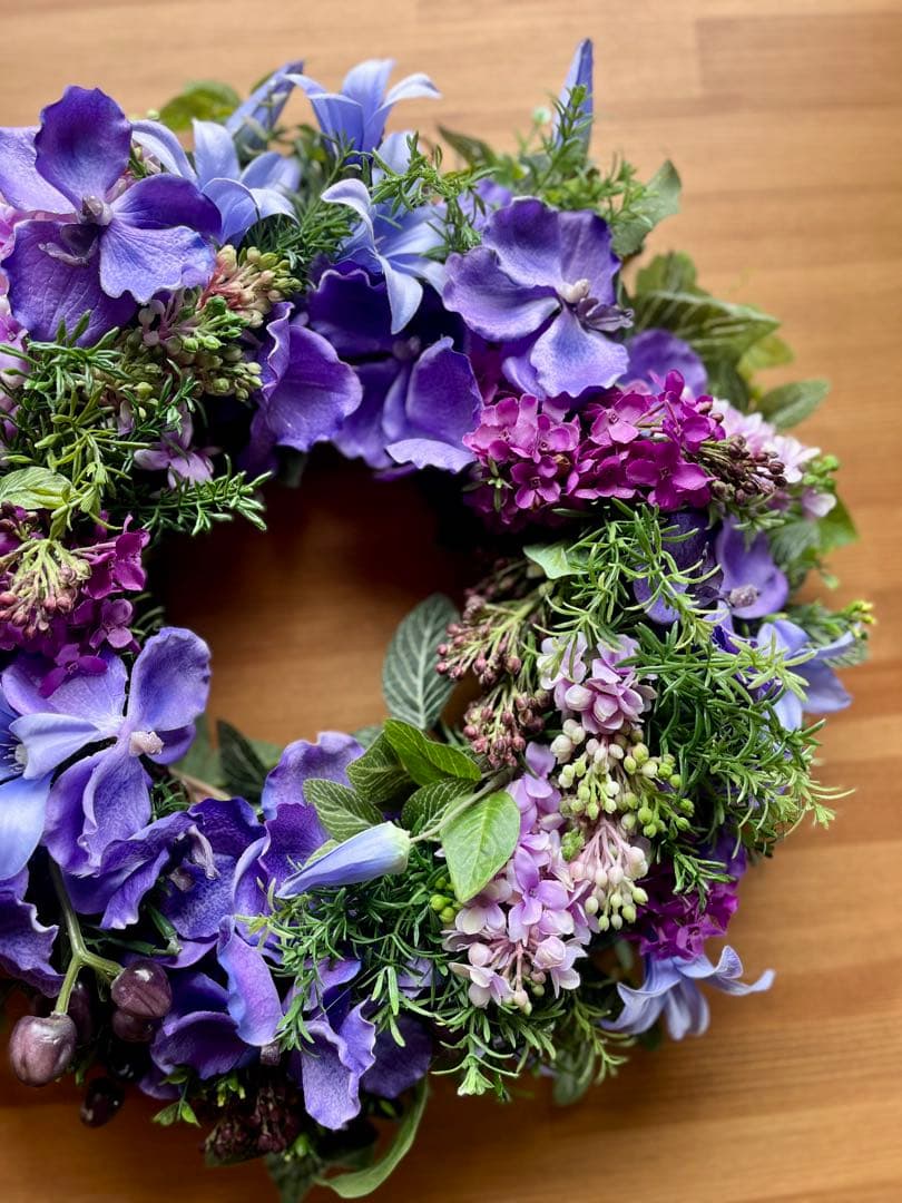 バンダとライラックのリース※アーティフィシャルフラワー(造花)